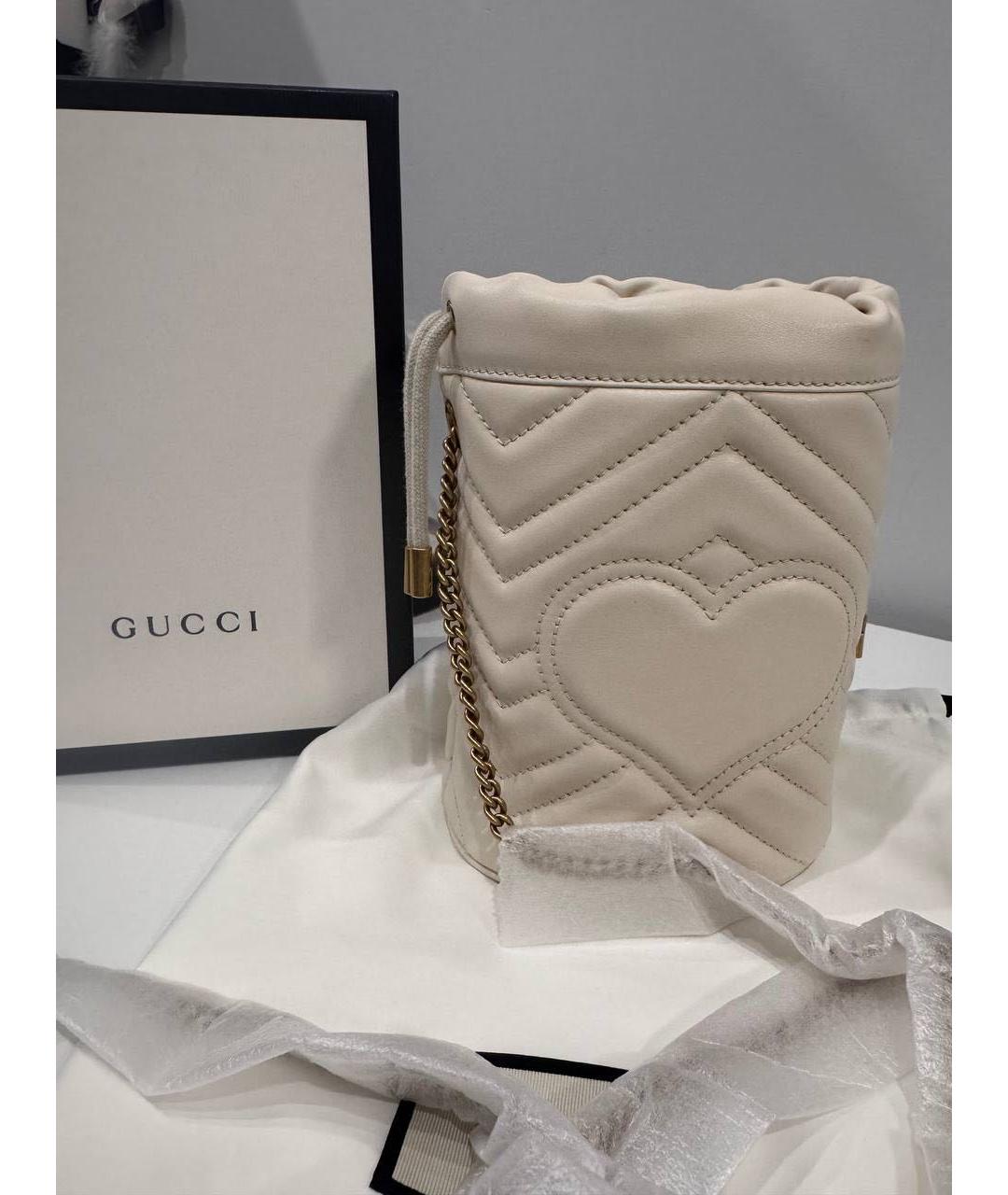 GUCCI Белая кожаная сумка через плечо, фото 2