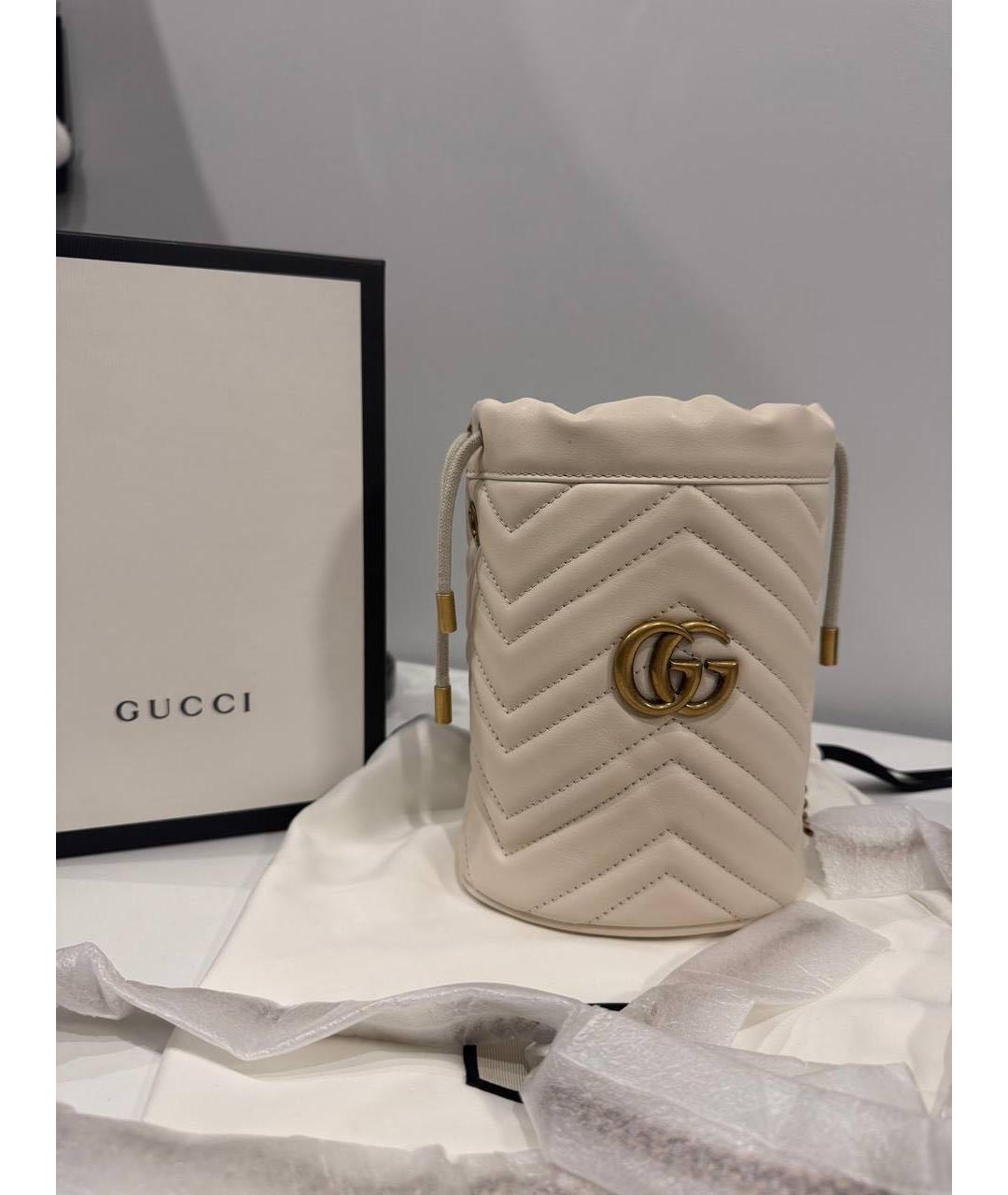 GUCCI Белая кожаная сумка через плечо, фото 6