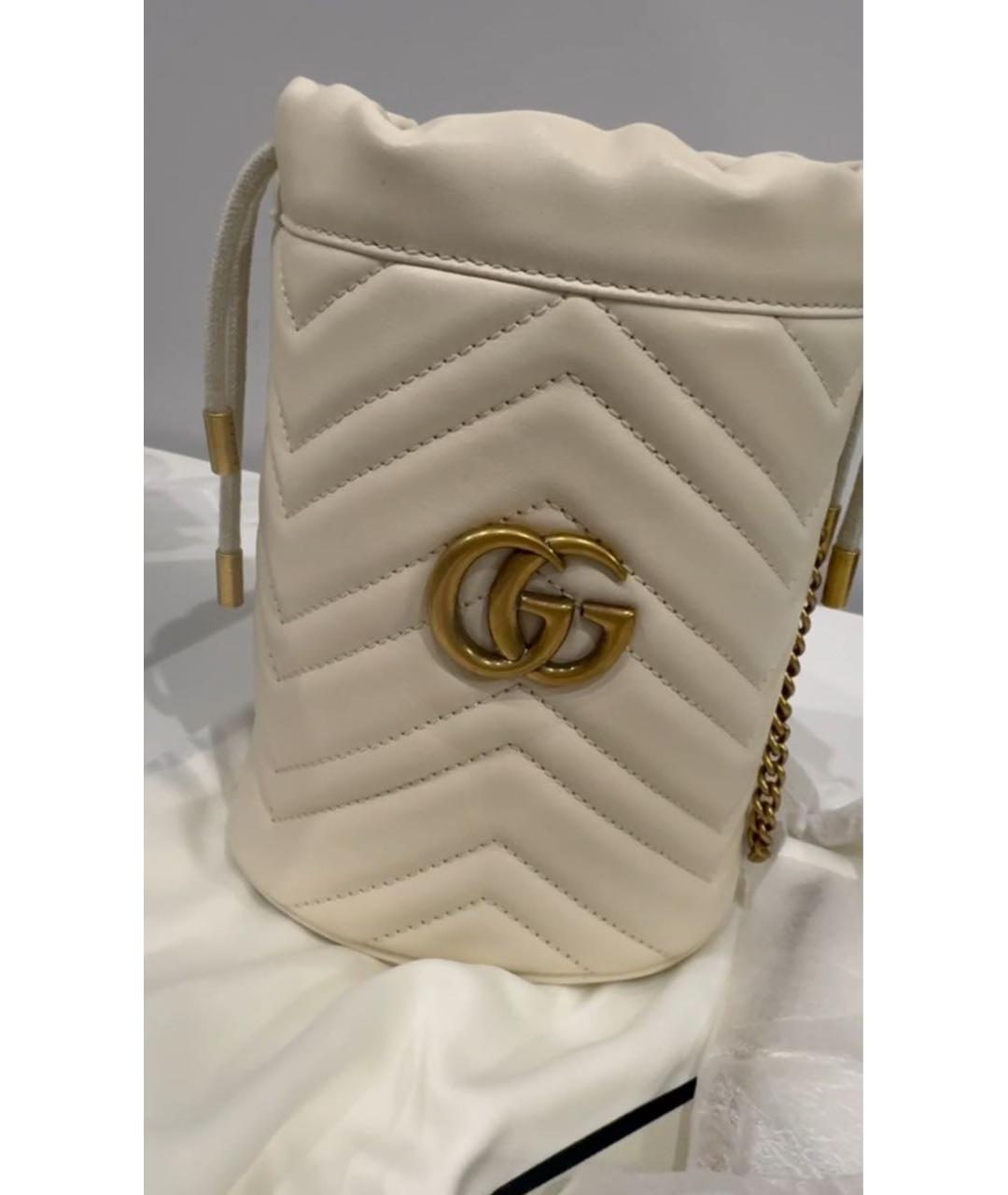 GUCCI Белая кожаная сумка через плечо, фото 3