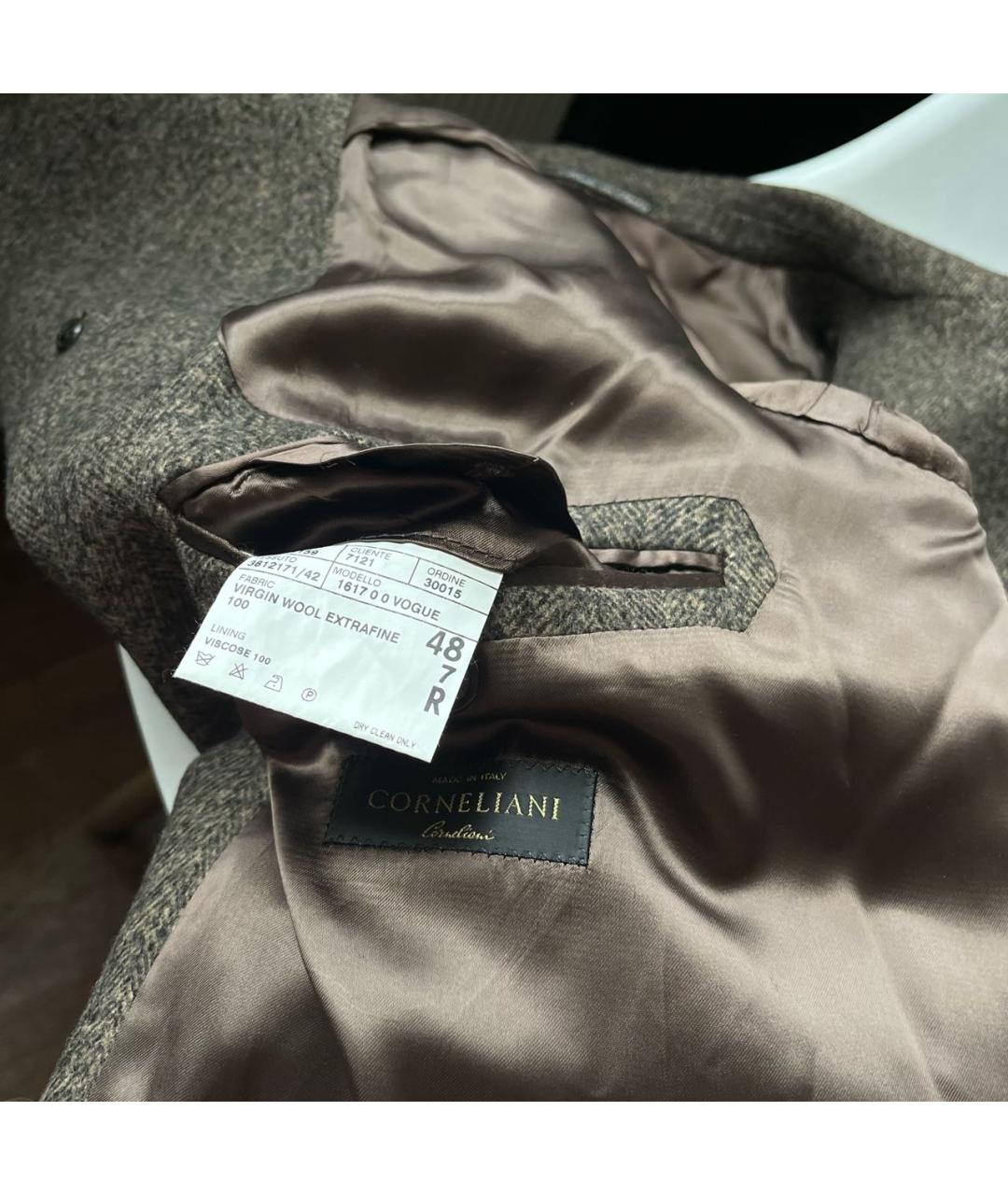 CORNELIANI Коричневое шерстяное пальто, фото 8
