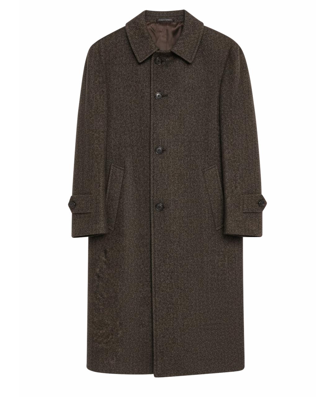 CORNELIANI Коричневое шерстяное пальто, фото 1
