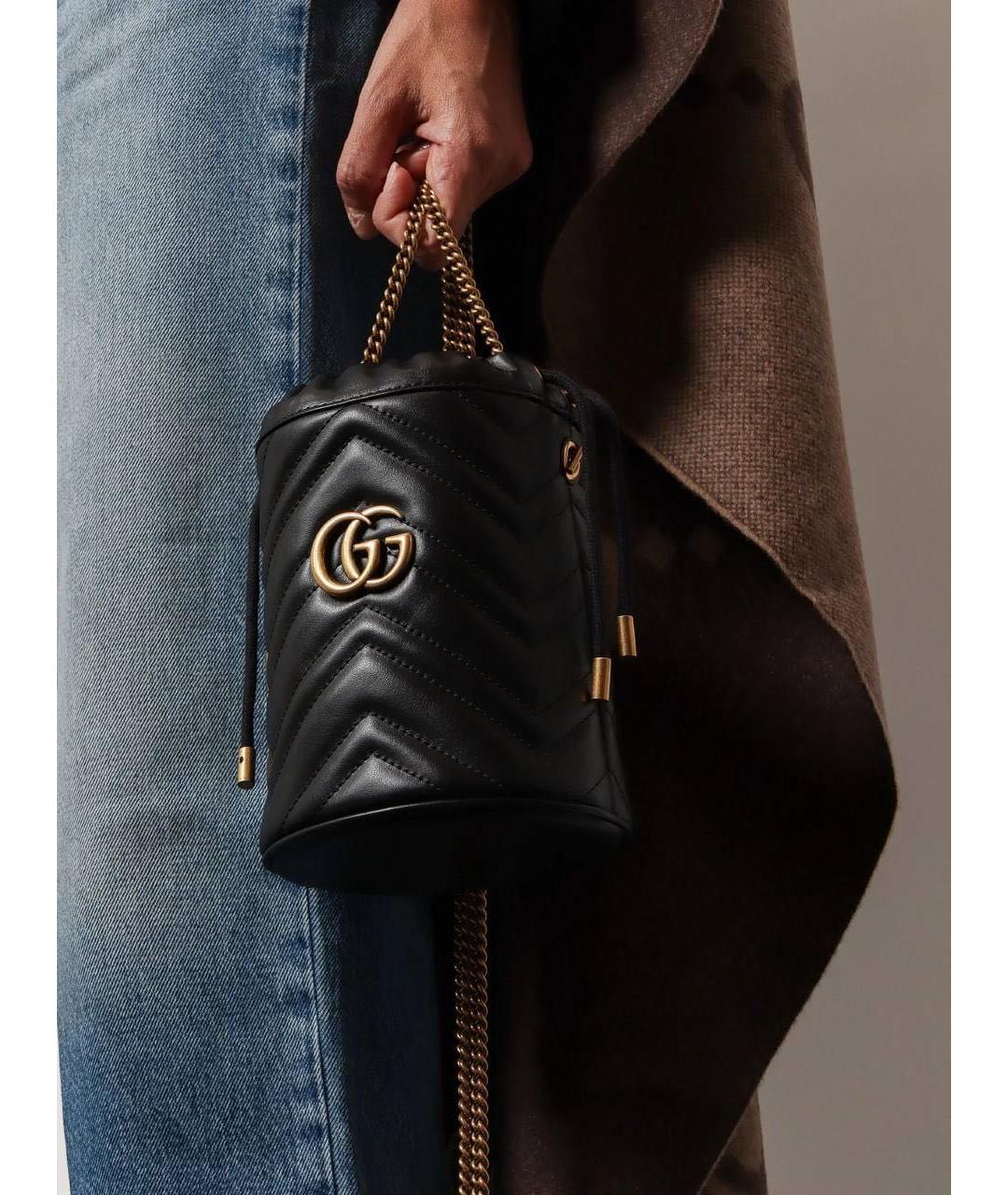 GUCCI Черная кожаная сумка через плечо, фото 3