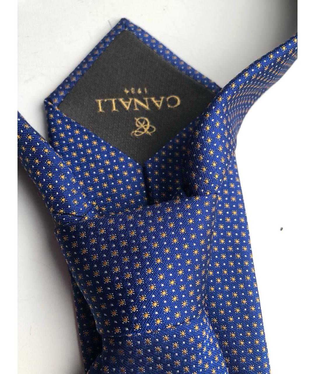 CANALI Синий шелковый галстук, фото 5