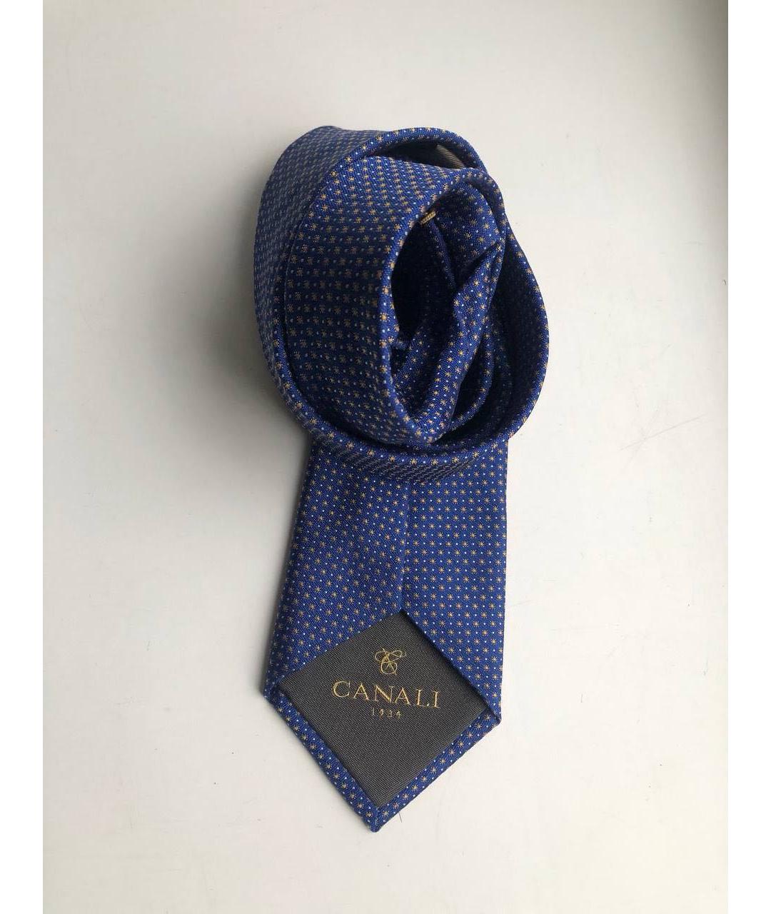 CANALI Синий шелковый галстук, фото 4