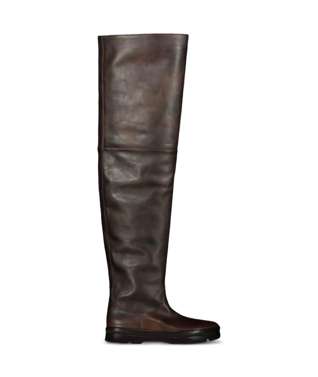 THE ROW Коричневые кожаные ботфорты, фото 6