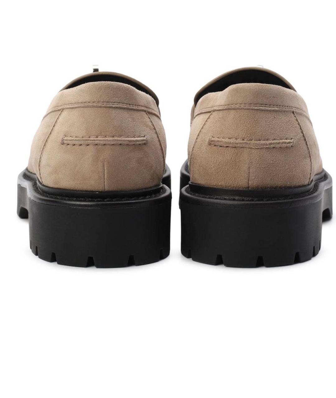 HERMES Бежевые замшевые лоферы, фото 3