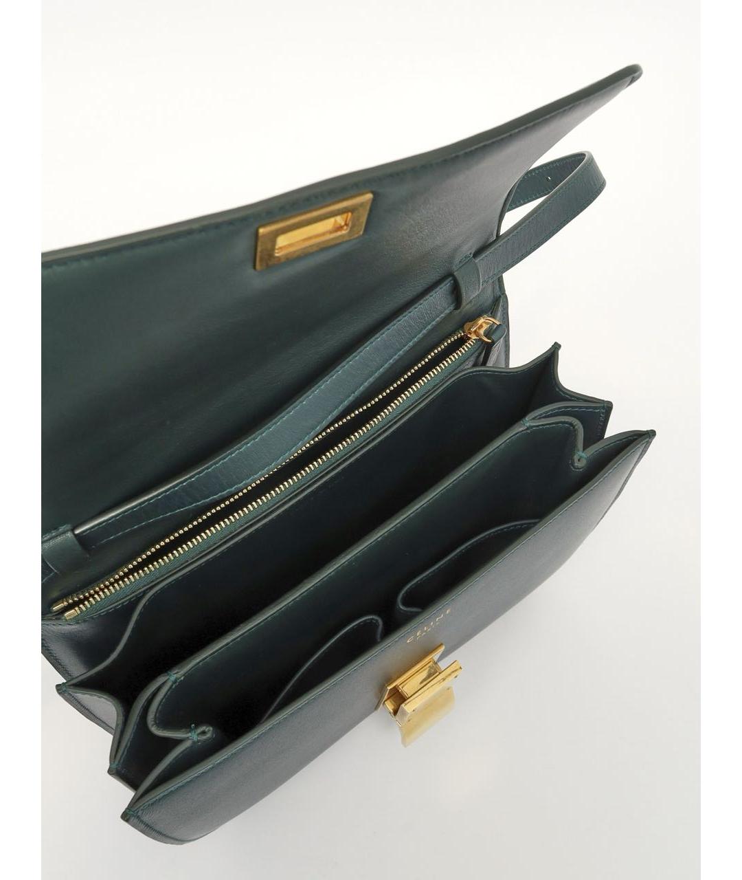 CELINE Хаки кожаная сумка через плечо, фото 4