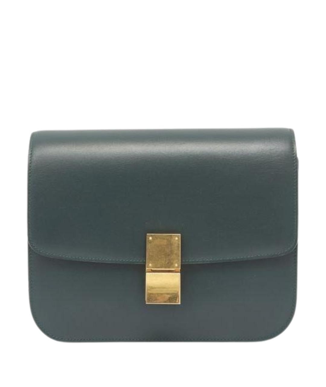 CELINE Хаки кожаная сумка через плечо, фото 1