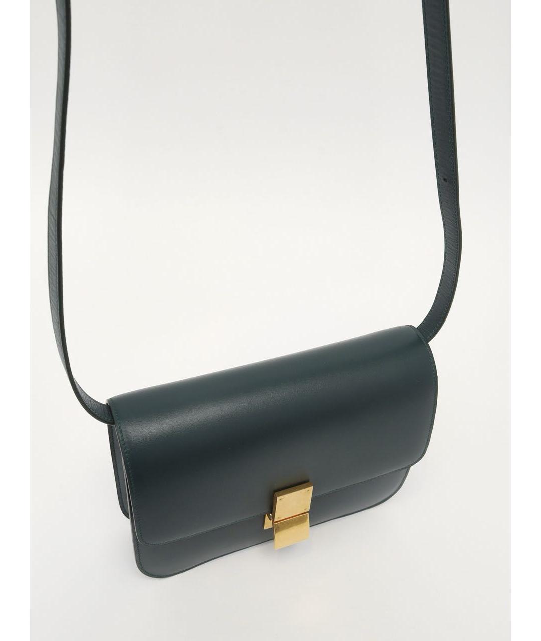 CELINE Хаки кожаная сумка через плечо, фото 5