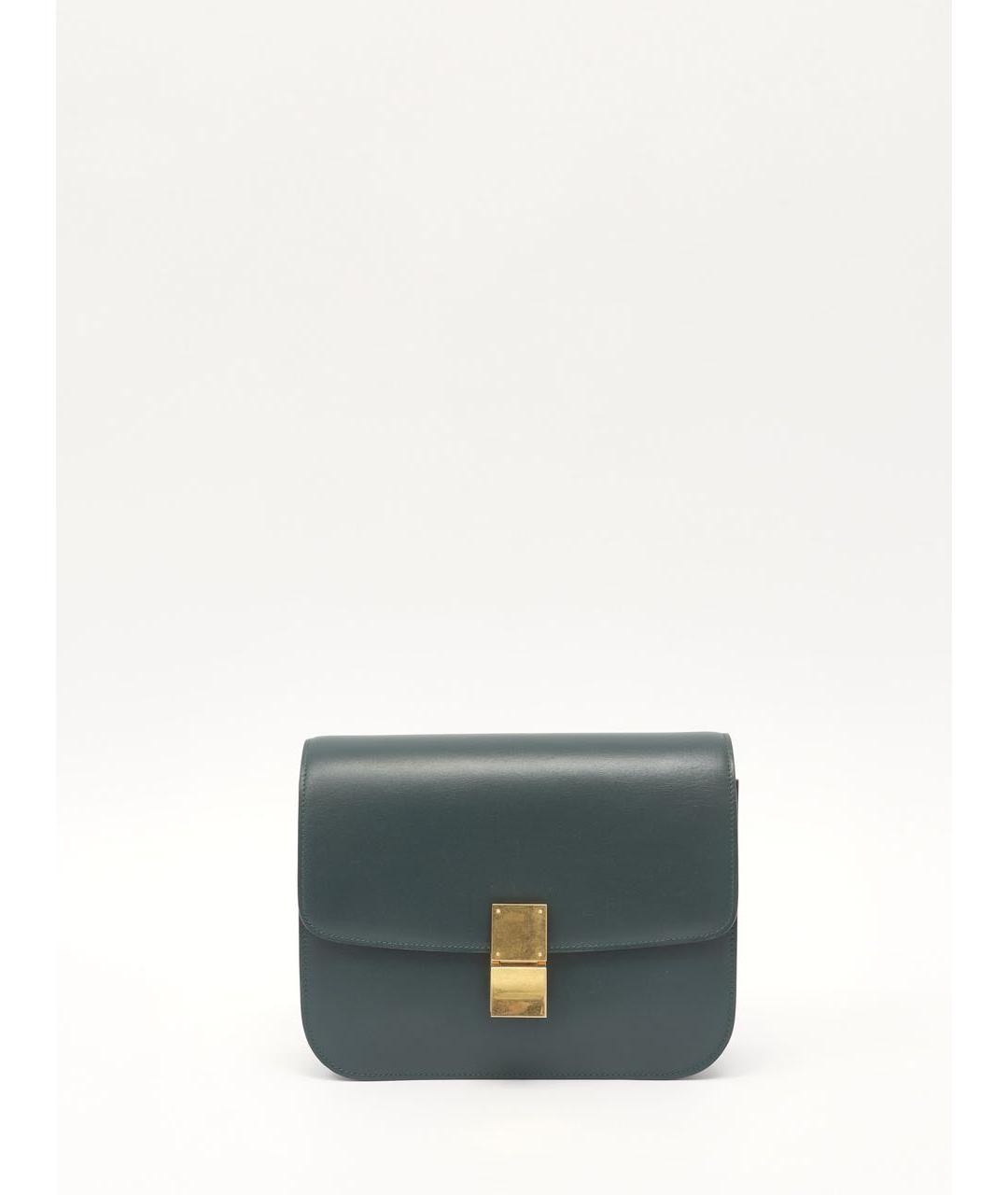 CELINE Хаки кожаная сумка через плечо, фото 9