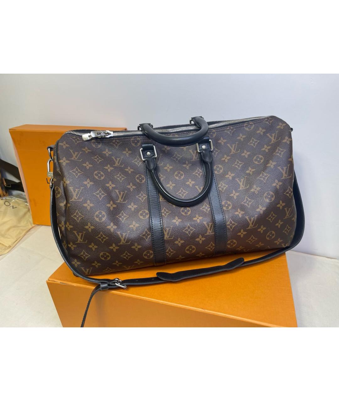 LOUIS VUITTON Коричневая дорожная/спортивная сумка, фото 9