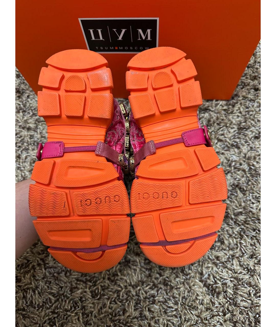 GUCCI Розовые текстильные кроссовки, фото 6