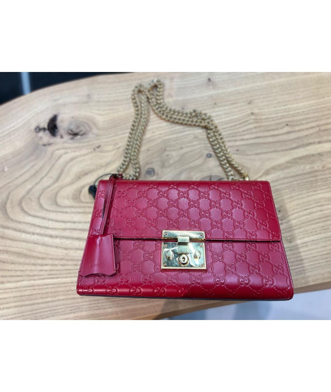 GUCCI Красная кожаная сумка через плечо, фото 9