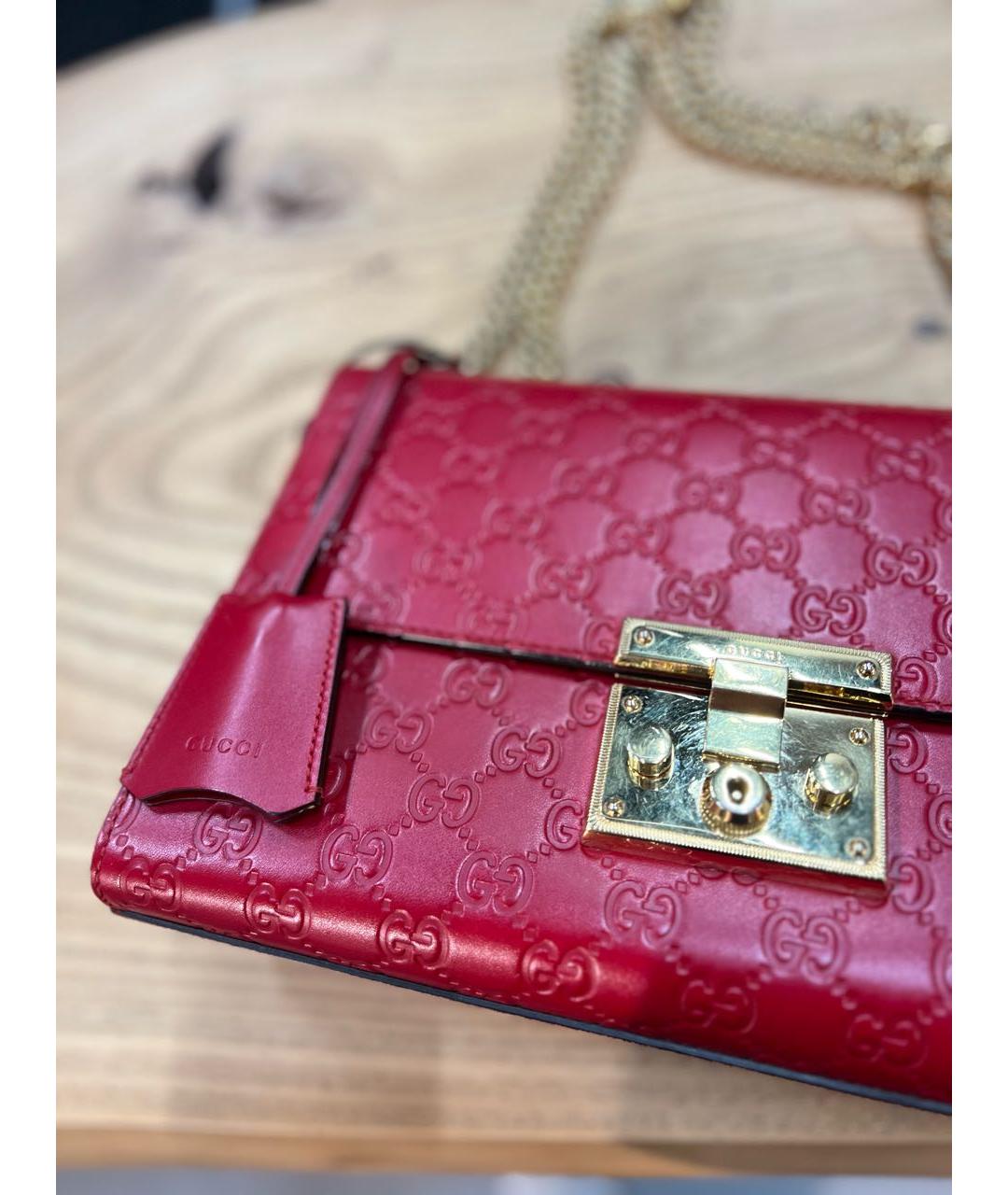 GUCCI Красная кожаная сумка через плечо, фото 2