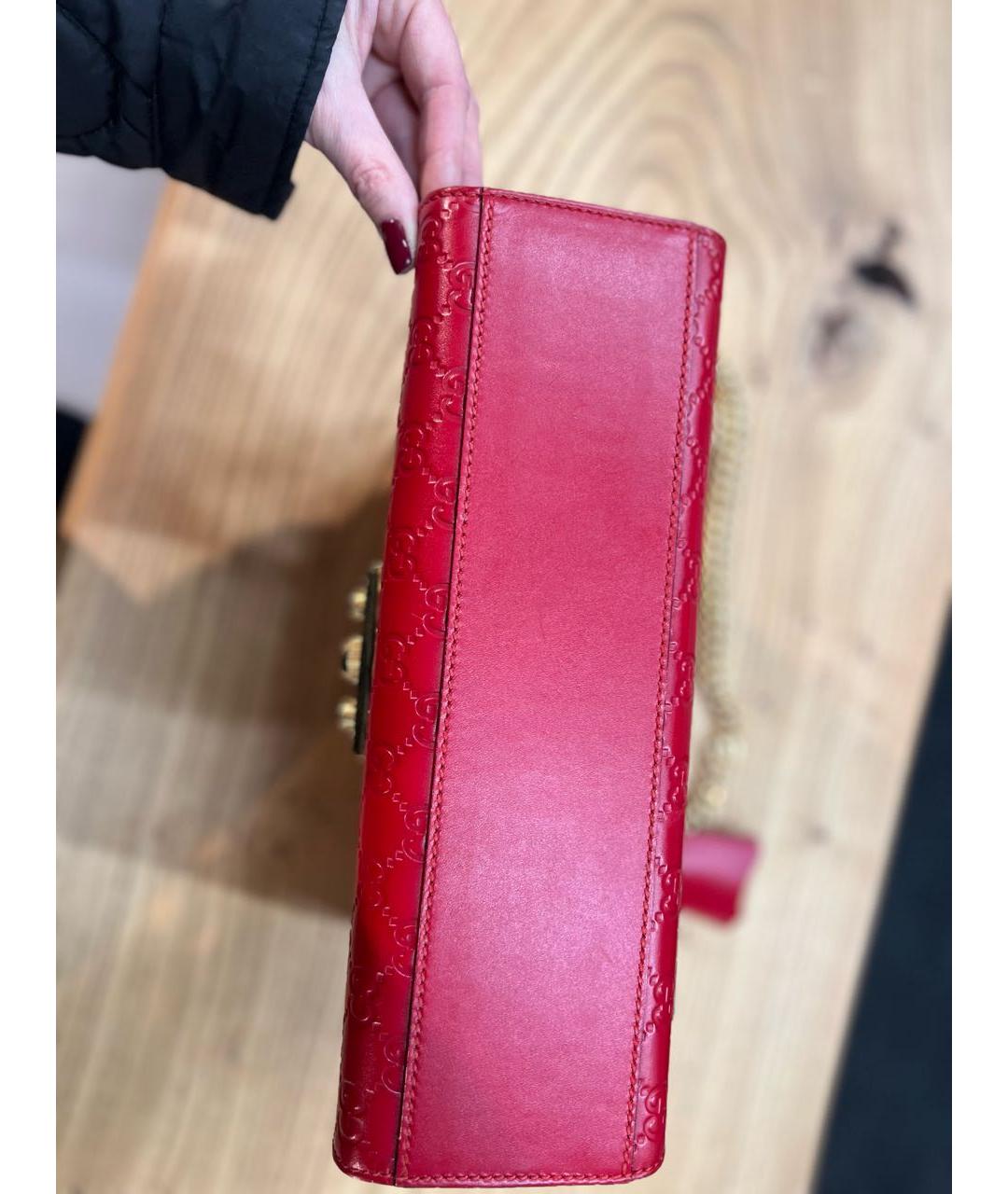 GUCCI Красная кожаная сумка через плечо, фото 5