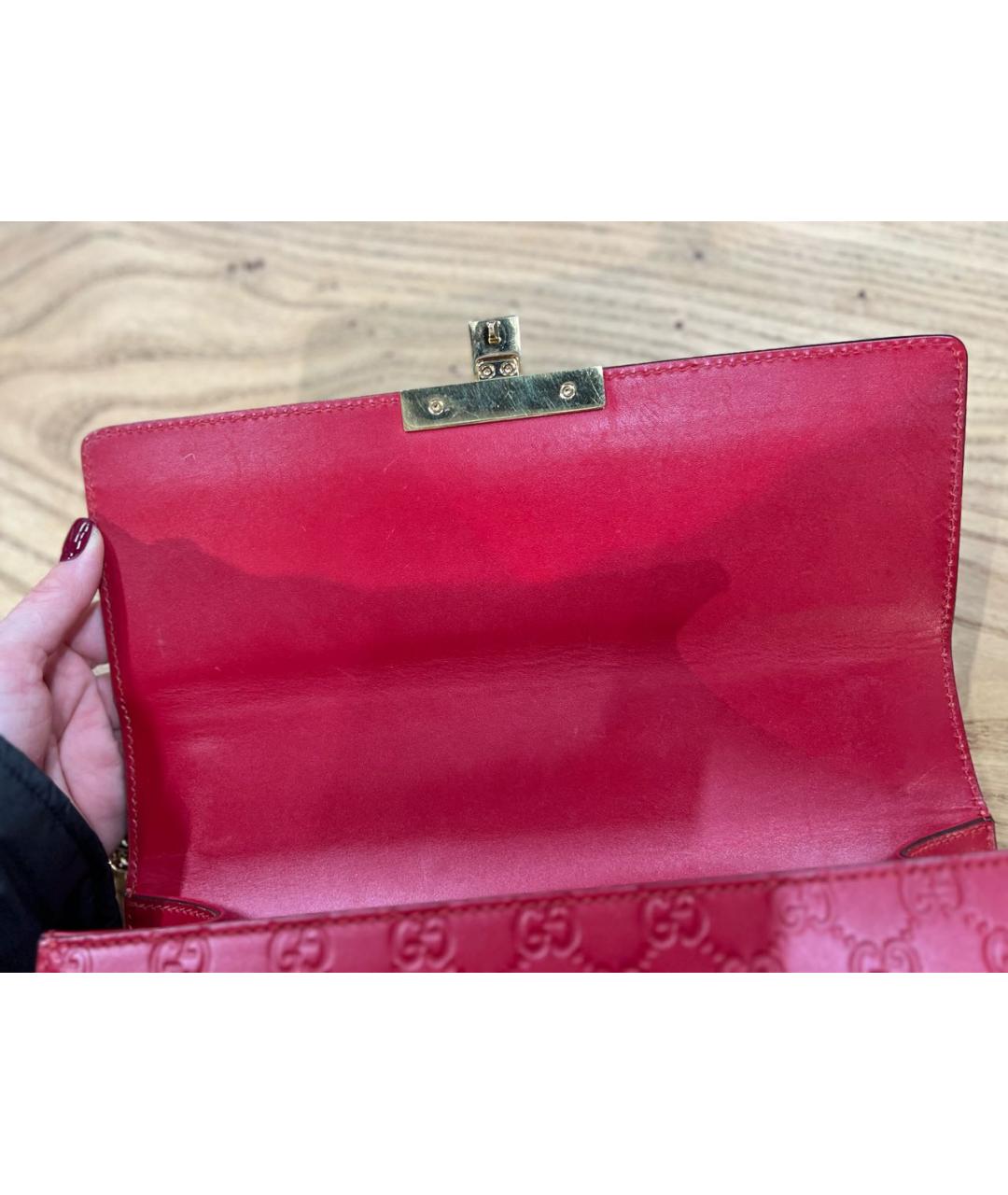 GUCCI Красная кожаная сумка через плечо, фото 8