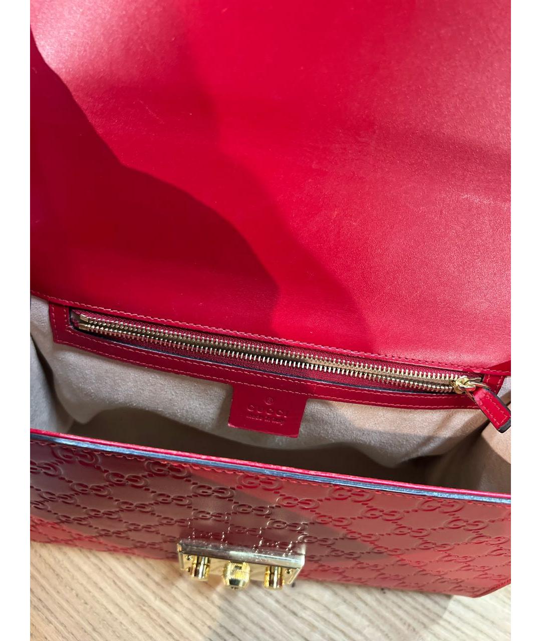 GUCCI Красная кожаная сумка через плечо, фото 6