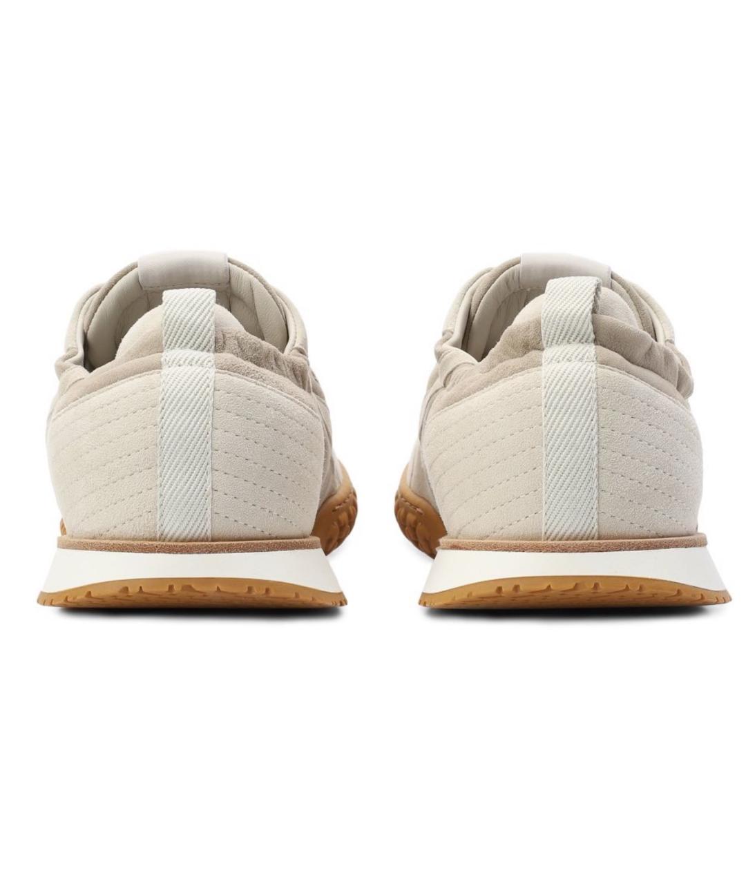 HERMES Бежевые замшевые низкие кроссовки / кеды, фото 3