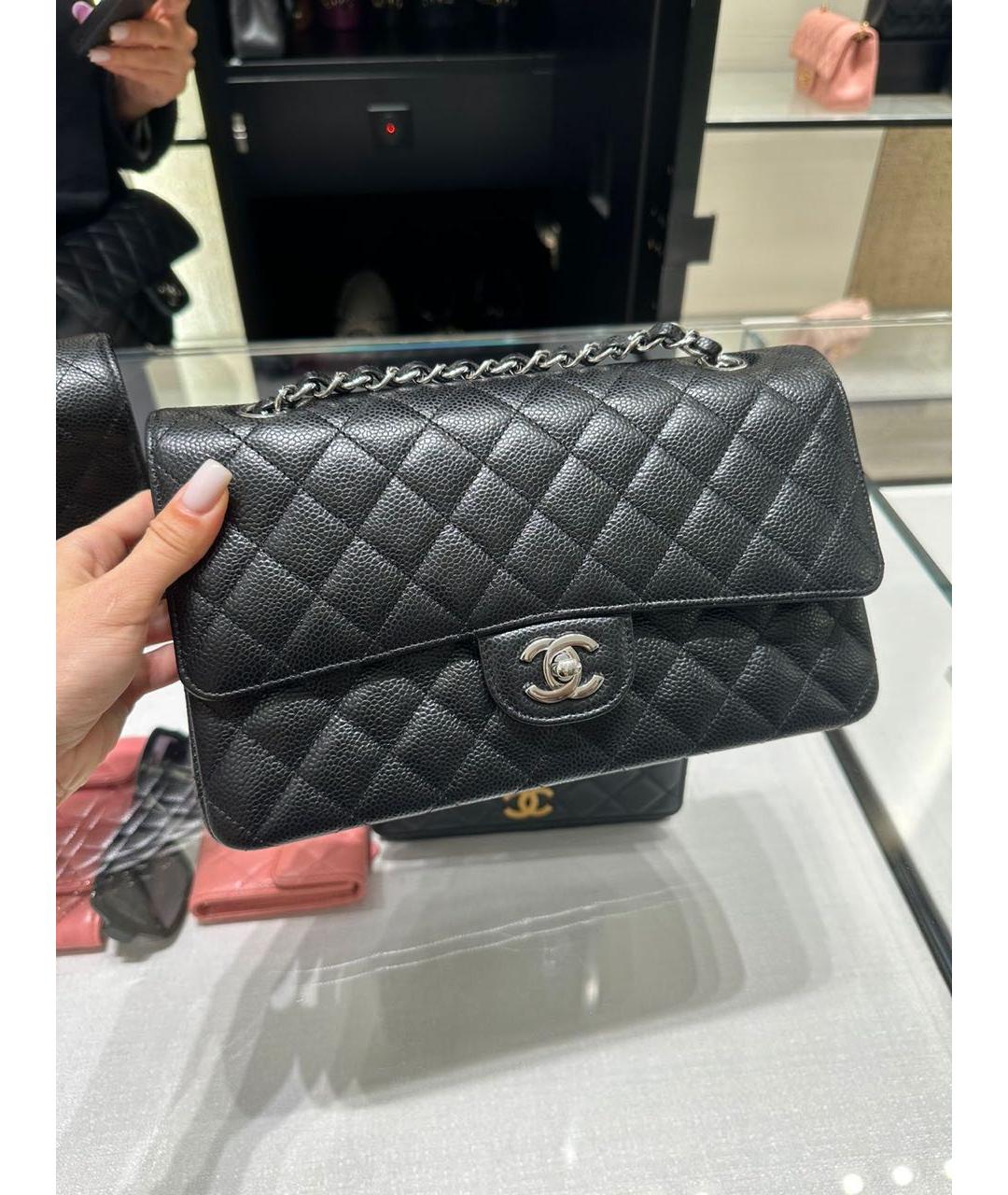 CHANEL Черная кожаная сумка через плечо, фото 5