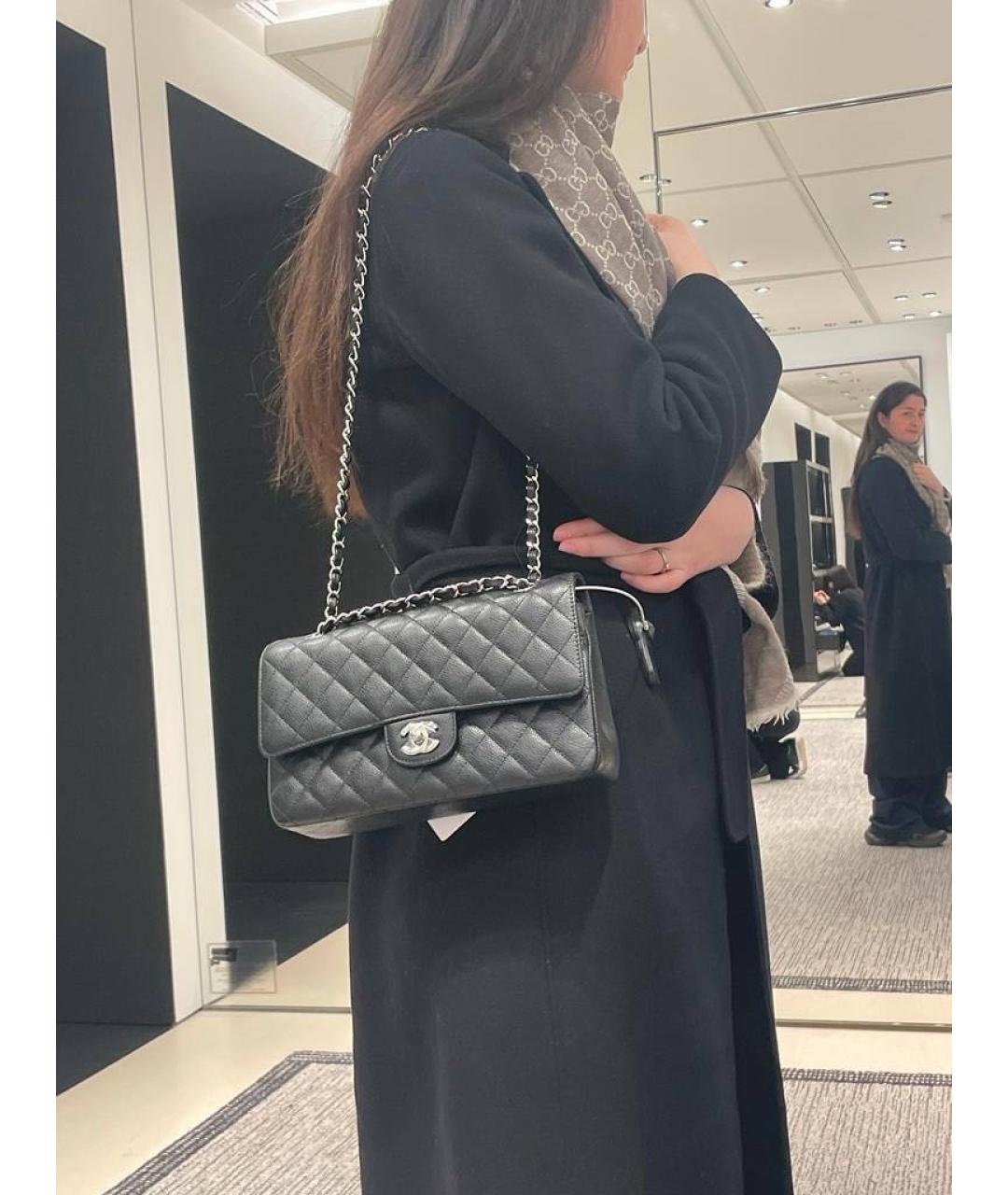 CHANEL Черная кожаная сумка через плечо, фото 3