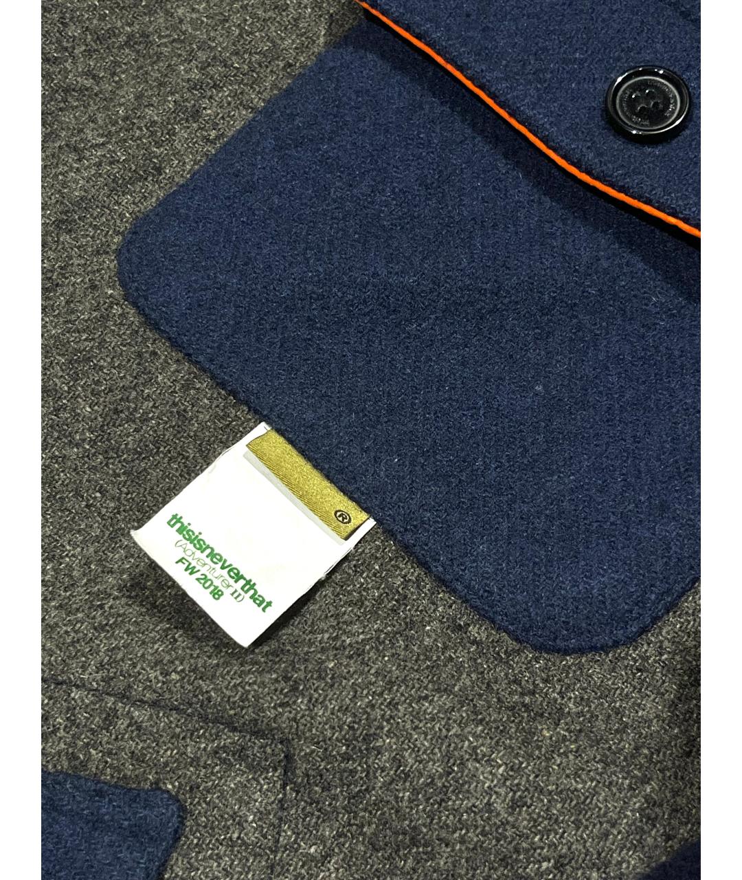 THISISNEVERTHAT Серая шерстяная куртка, фото 3