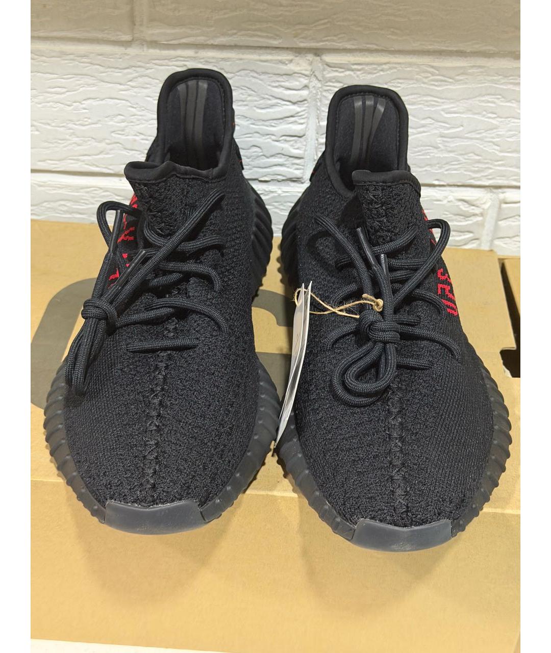 ADIDAS YEEZY Черные текстильные низкие кроссовки / кеды, фото 2