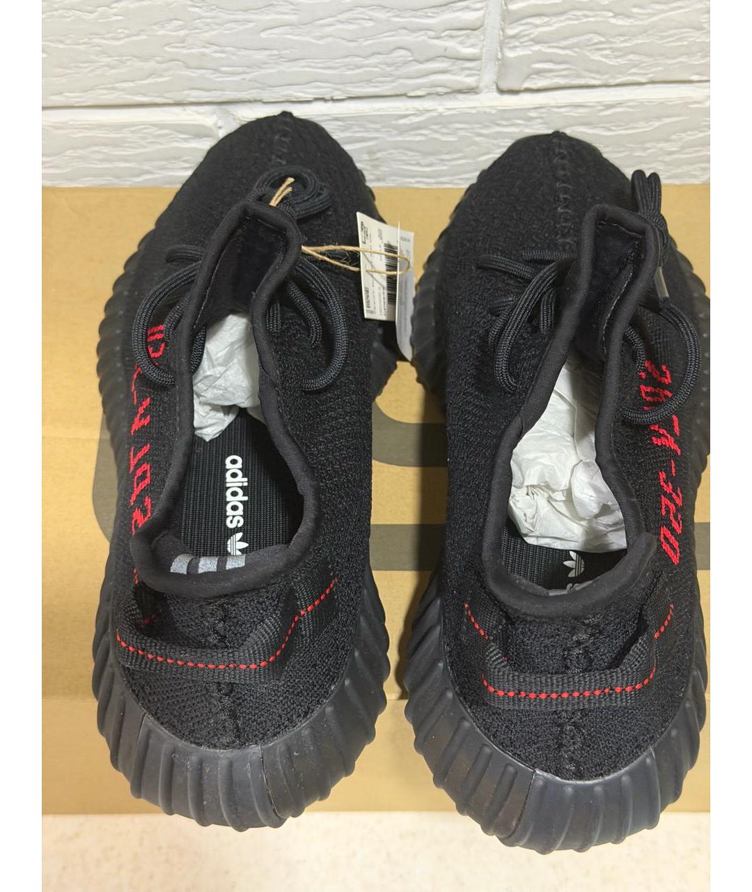 ADIDAS YEEZY Черные текстильные низкие кроссовки / кеды, фото 3