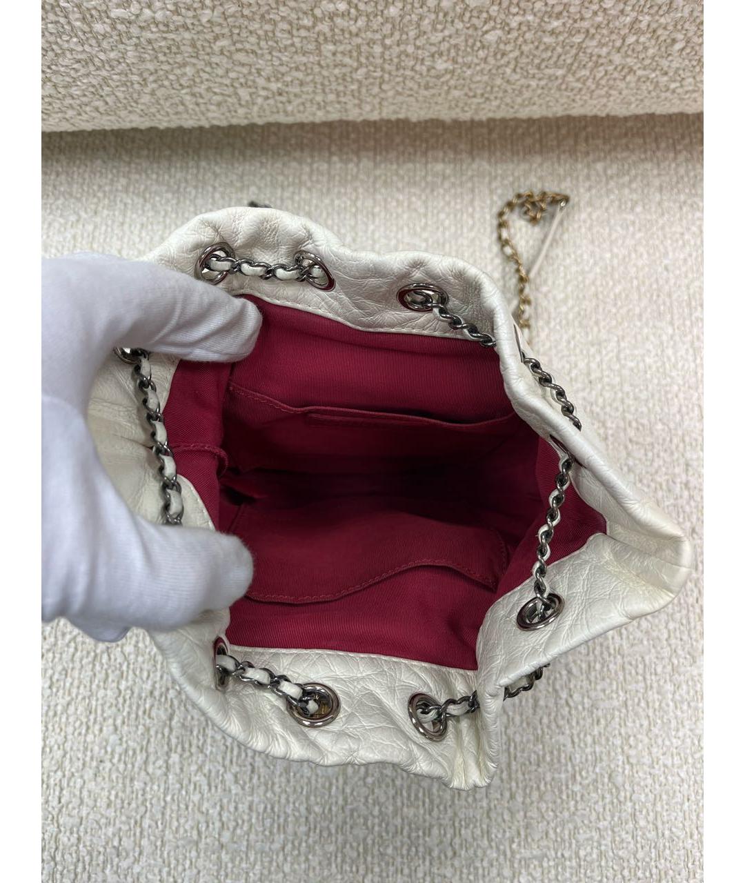 CHANEL Бежевая кожаная сумка через плечо, фото 4