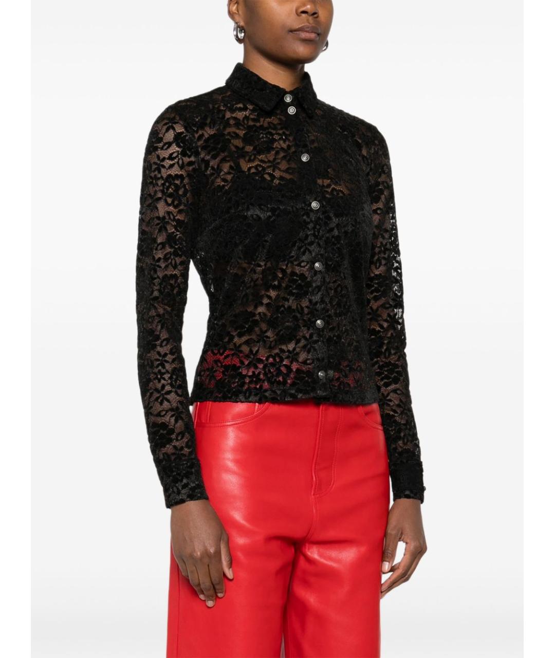 VERSACE JEANS COUTURE Черная полиэстеровая блузы, фото 4