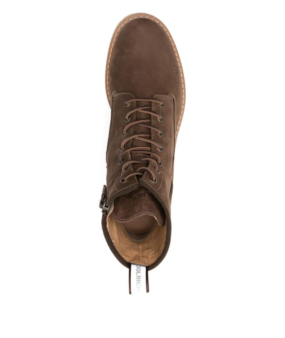 WOOLRICH Коричневые кожаные высокие ботинки, фото 3