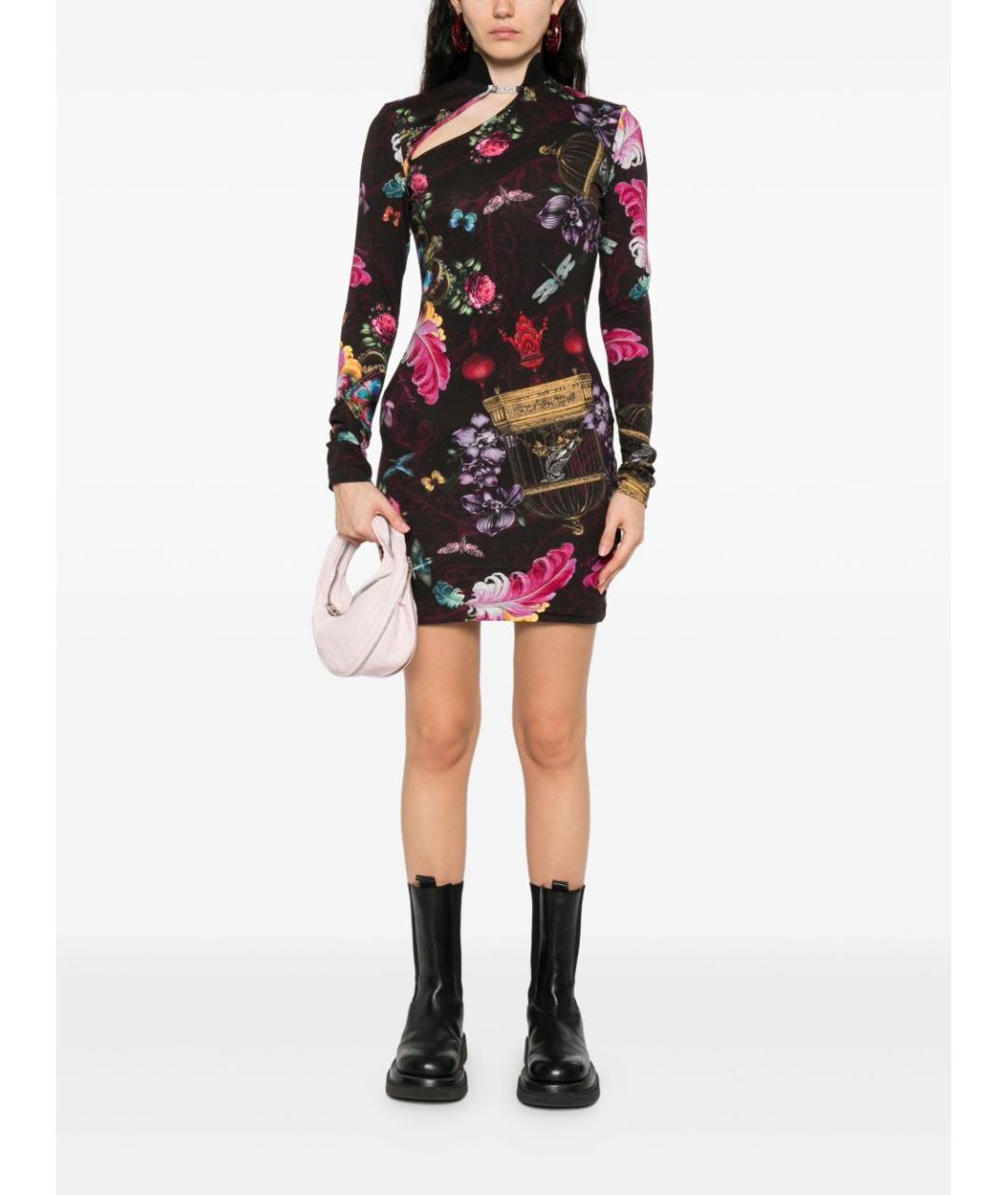 VERSACE JEANS COUTURE Мульти хлопковое платье, фото 2