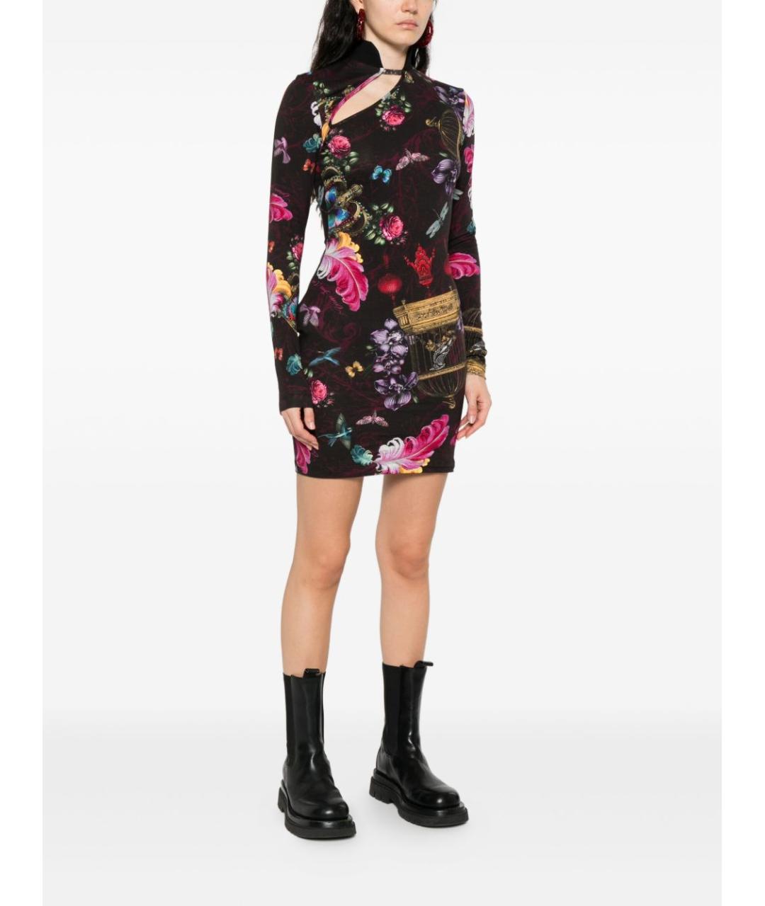 VERSACE JEANS COUTURE Мульти хлопковое платье, фото 3