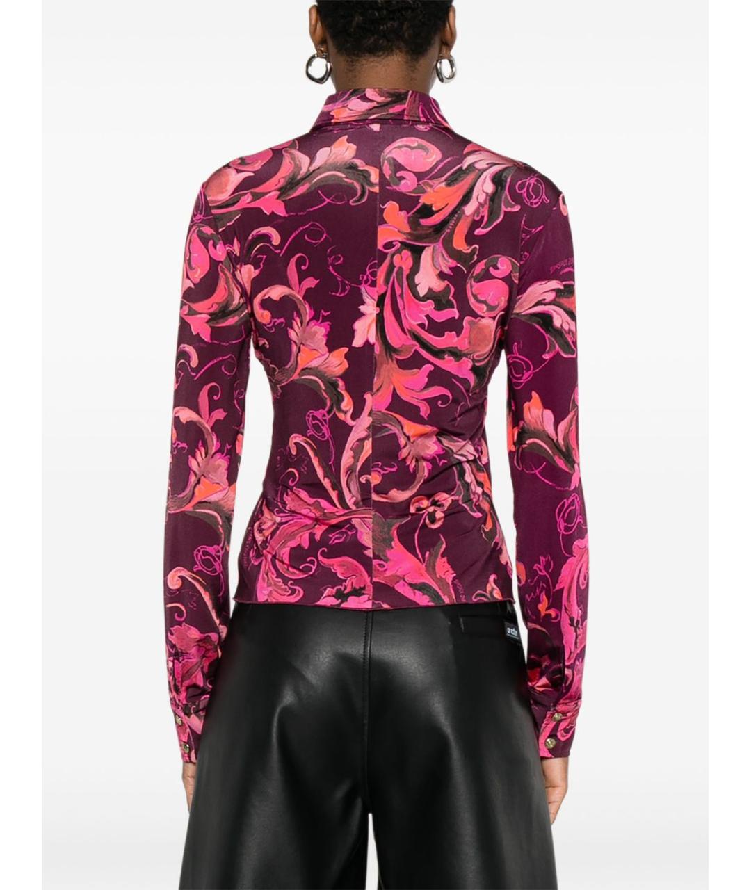 VERSACE JEANS COUTURE Бордовая вискозная рубашка, фото 5