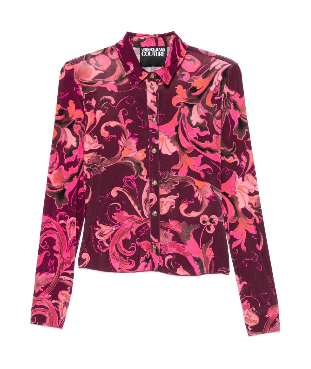 VERSACE JEANS COUTURE Бордовая вискозная рубашка, фото 1