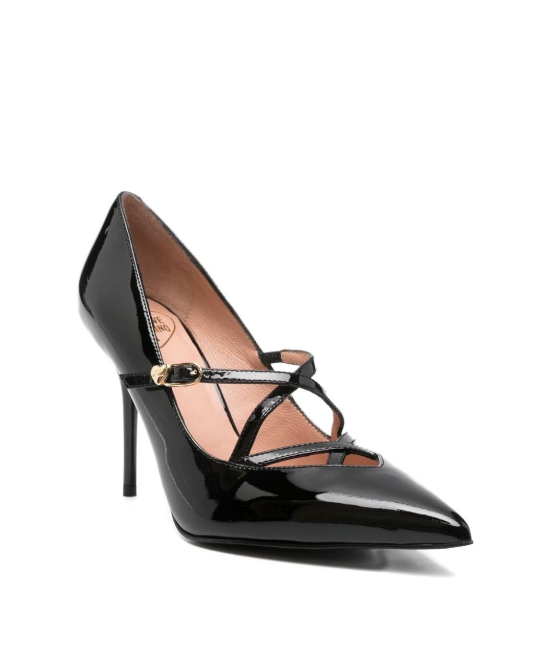 LOVE MOSCHINO Черные кожаные туфли, фото 2