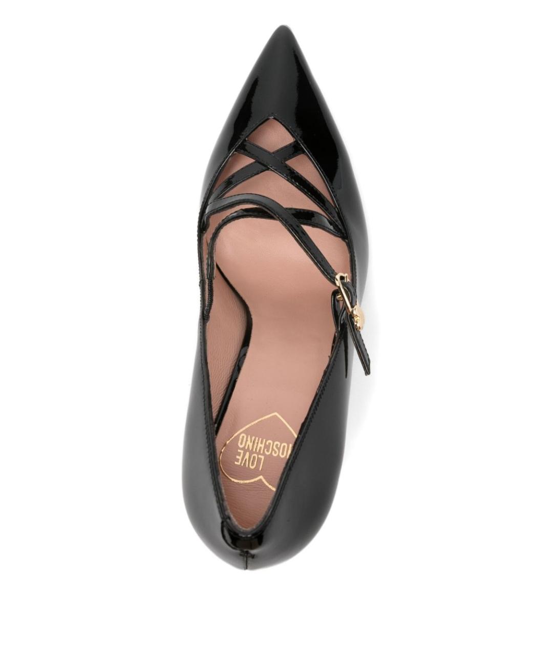 LOVE MOSCHINO Черные кожаные туфли, фото 4