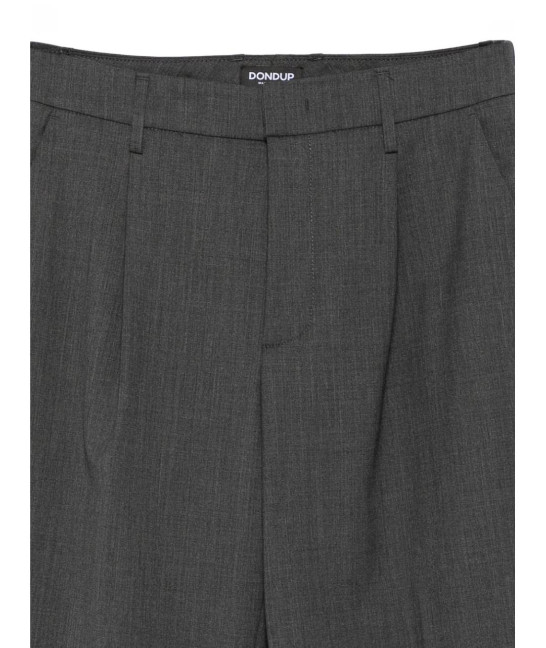 DONDUP Серые шерстяные прямые брюки, фото 2