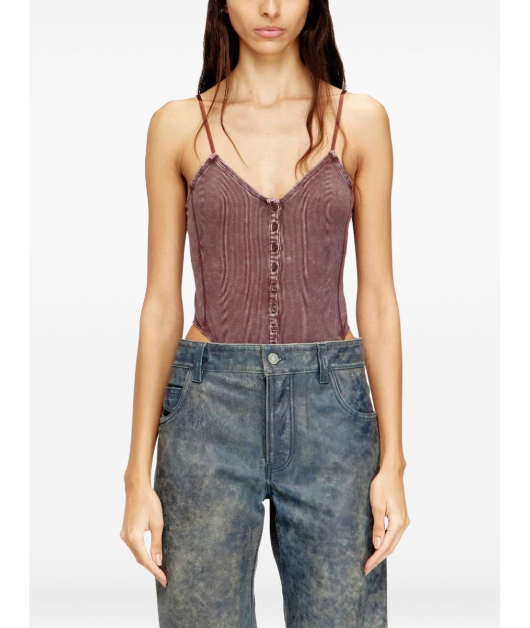 DIESEL Бордовое вискозное боди, фото 2