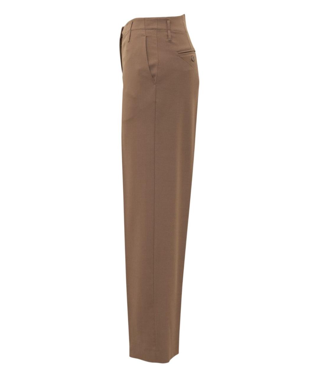 SEMICOUTURE Бежевые полиэстеровые прямые брюки, фото 3