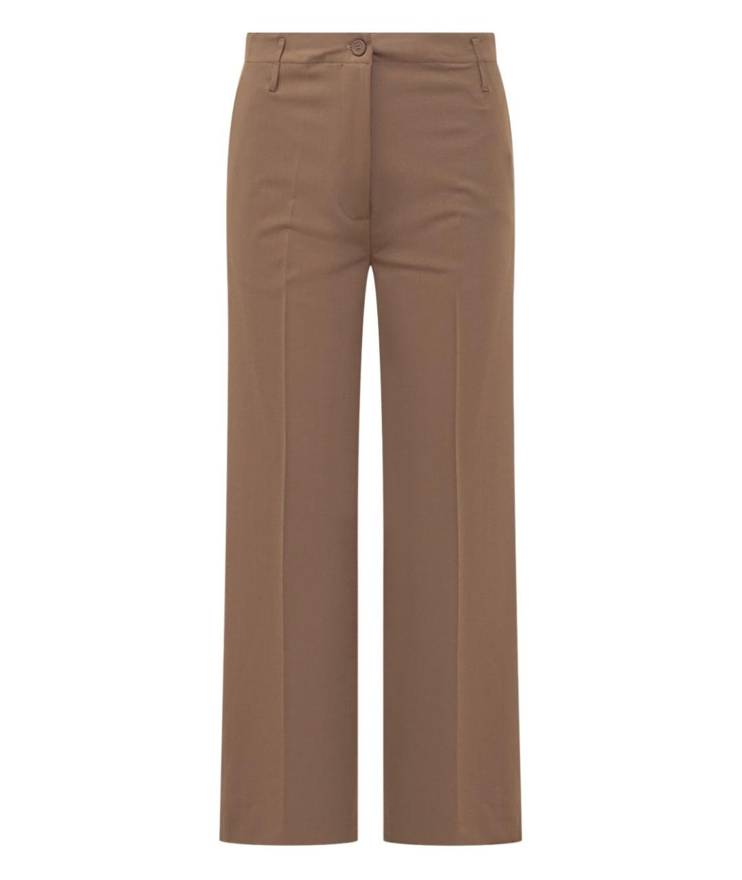 SEMICOUTURE Бежевые полиэстеровые прямые брюки, фото 1