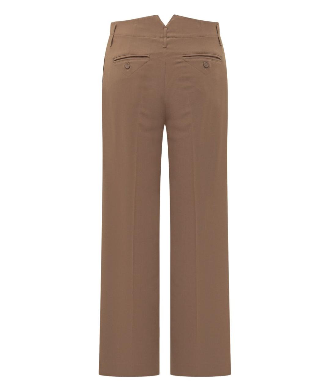 SEMICOUTURE Бежевые полиэстеровые прямые брюки, фото 2