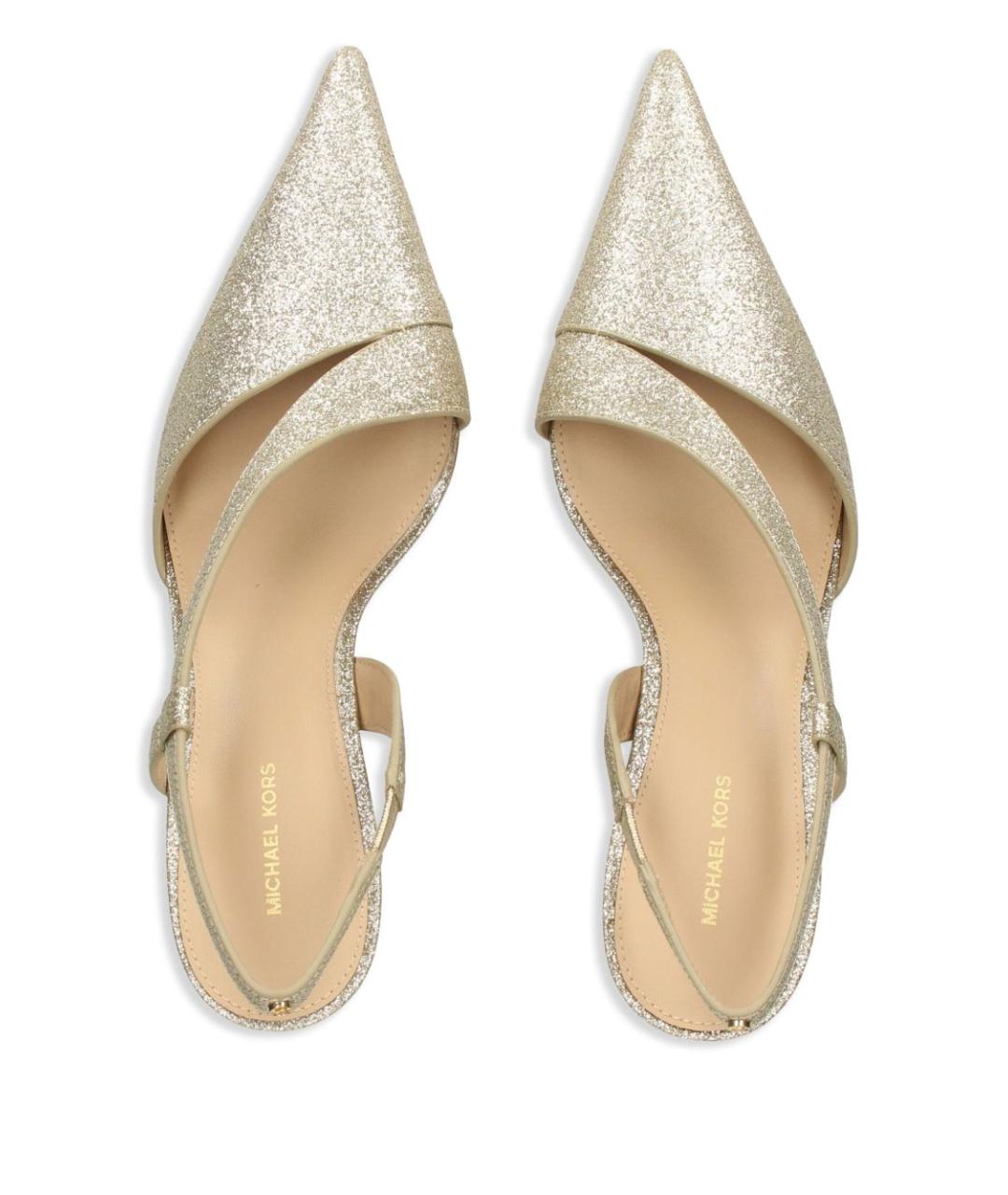 MICHAEL KORS Золотые кожаные туфли, фото 2