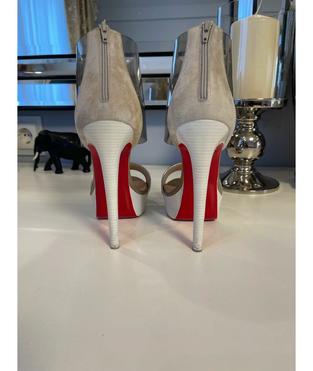 CHRISTIAN LOUBOUTIN Мульти кожаные босоножки, фото 4