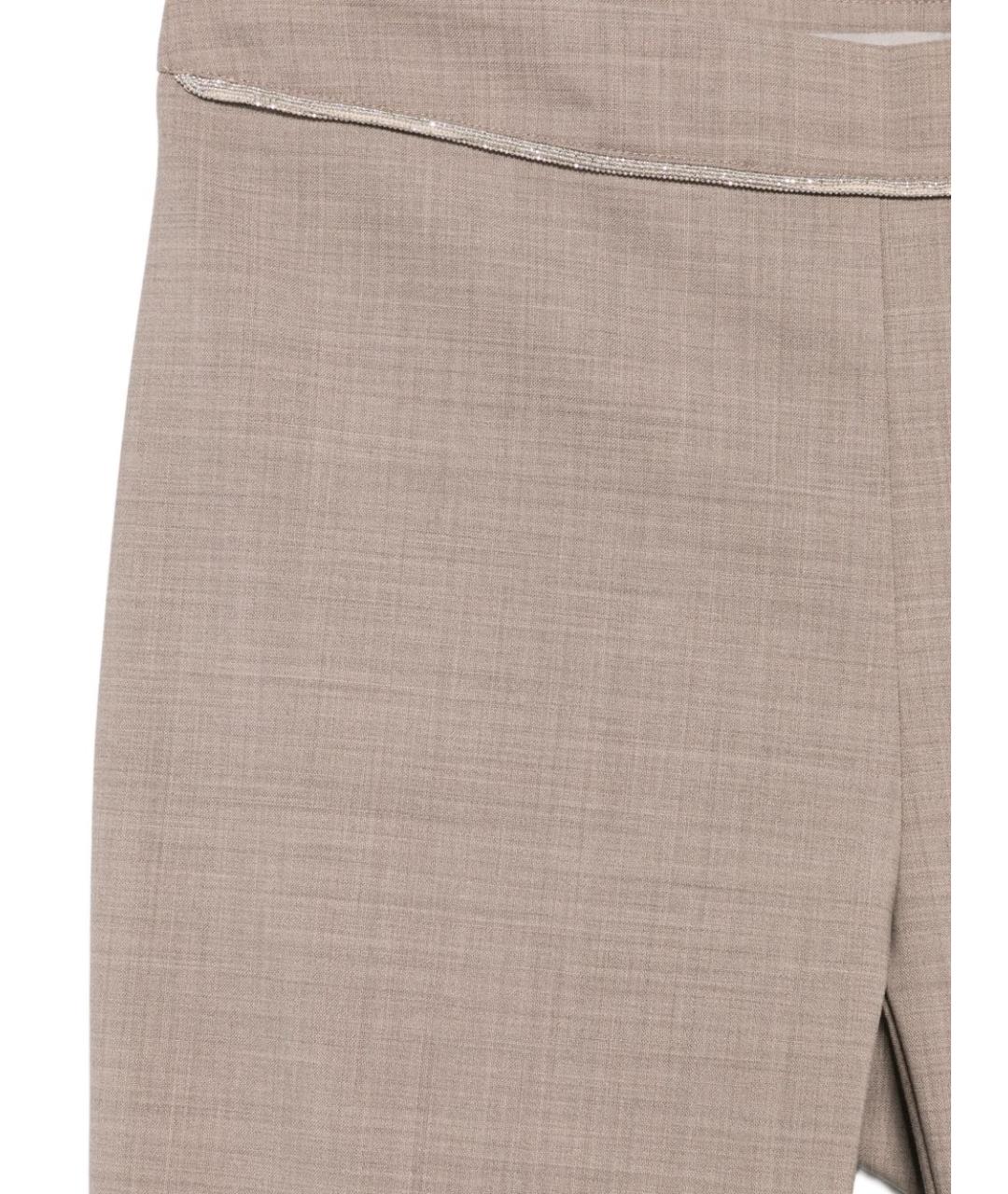 D.EXTERIOR Коричневые шерстяные прямые брюки, фото 2