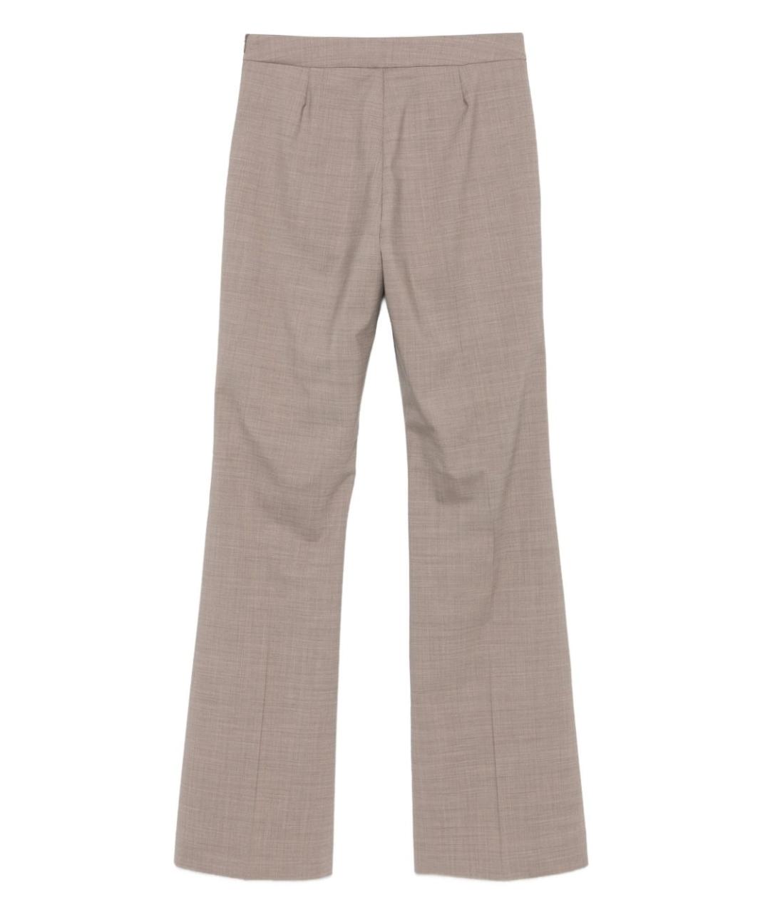 D.EXTERIOR Коричневые шерстяные прямые брюки, фото 3