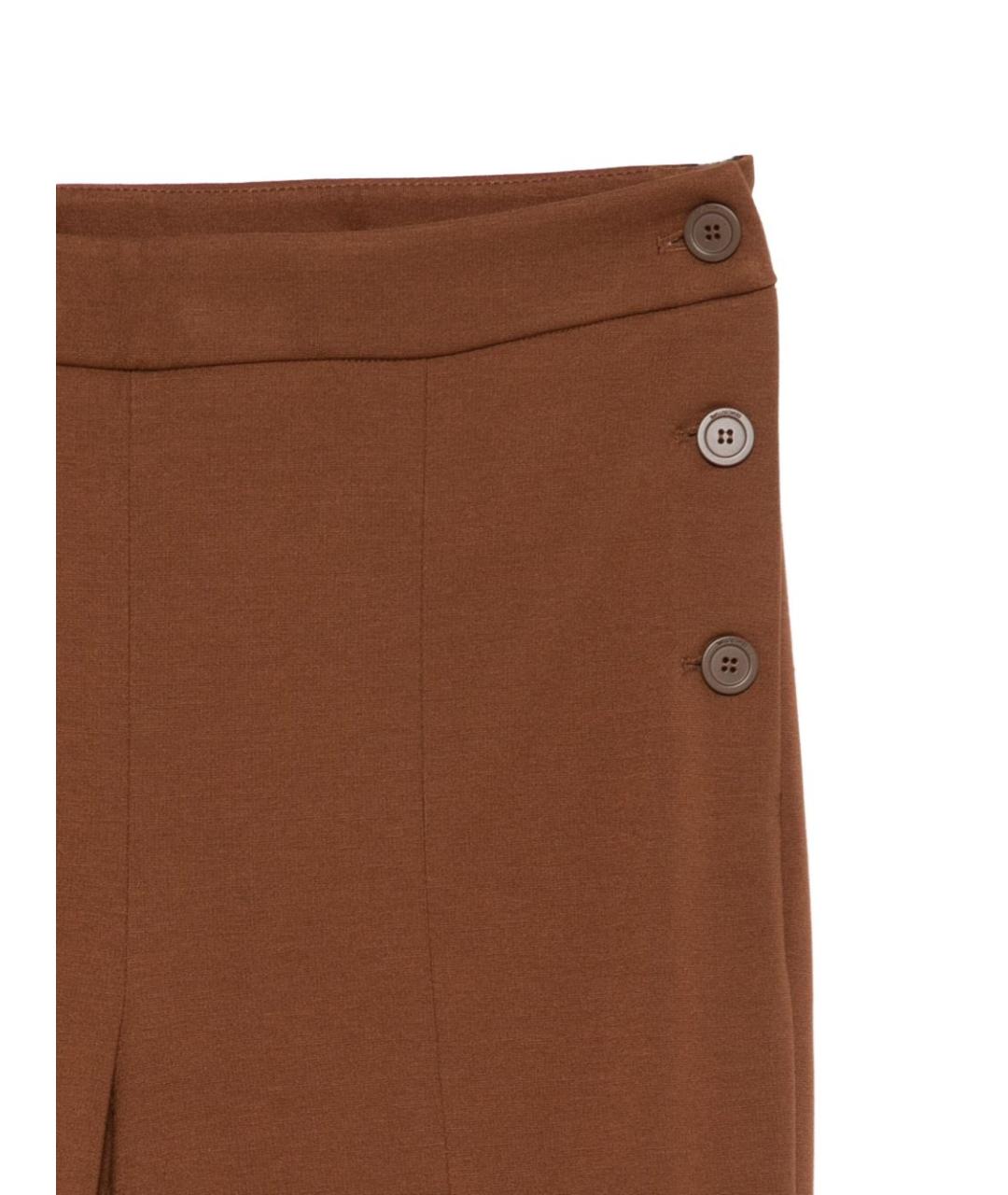 SEMICOUTURE Коричневые вискозные прямые брюки, фото 3