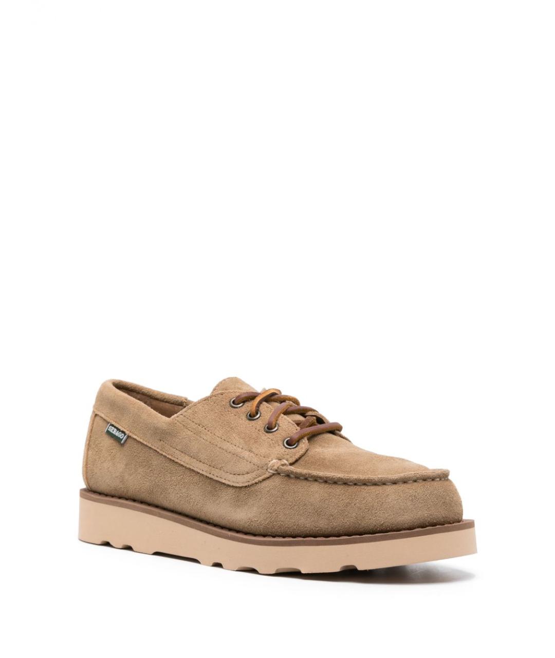 SEBAGO Бежевые замшевые низкие ботинки, фото 3