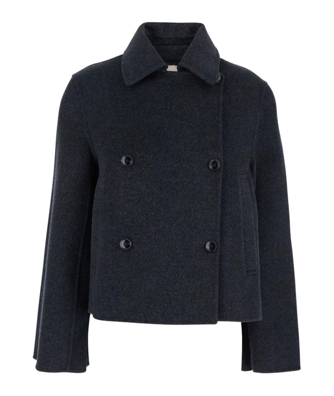 SEMICOUTURE Серое шерстяное пальто, фото 1