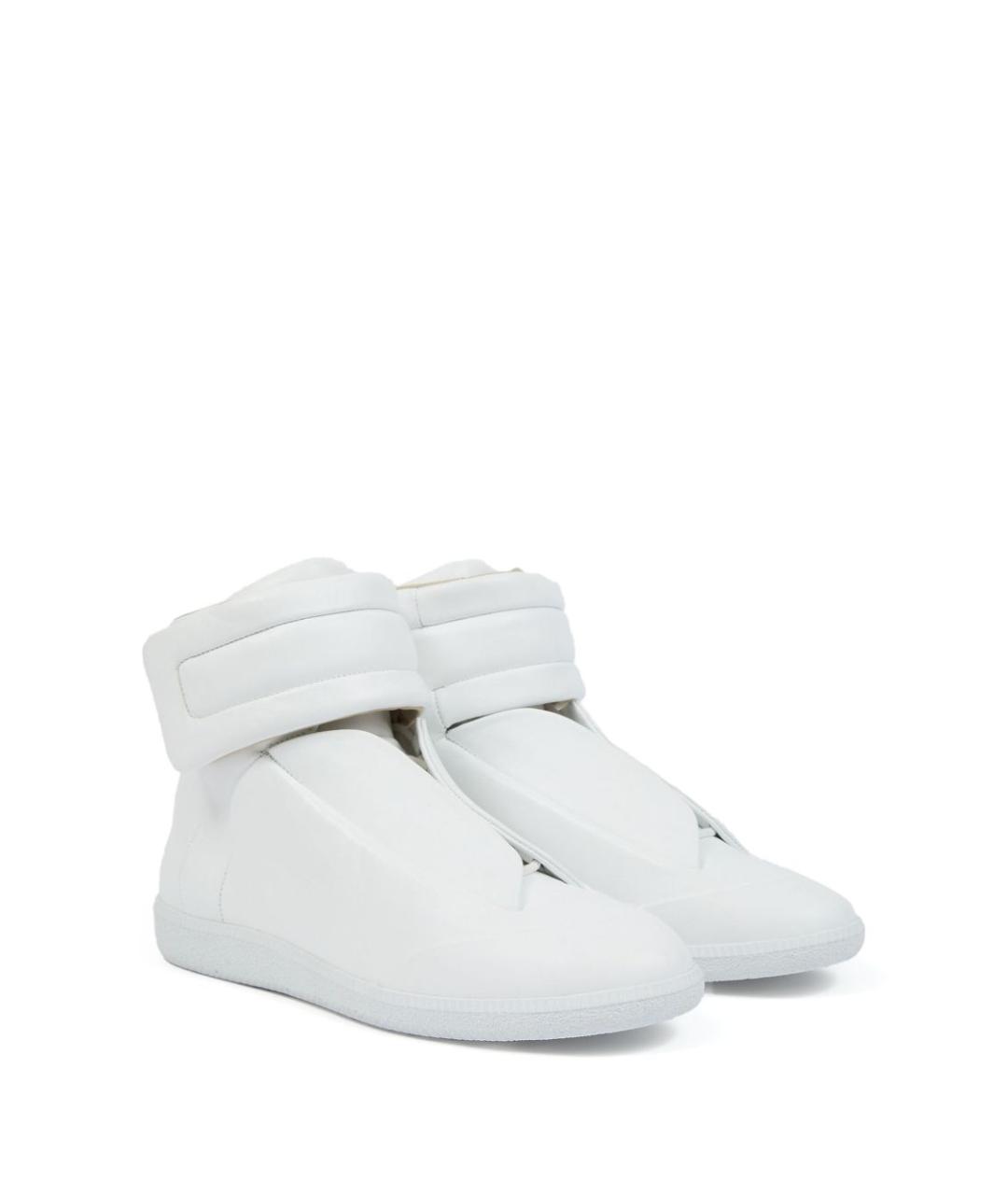 MAISON MARGIELA Белые кожаные низкие кроссовки / кеды, фото 4