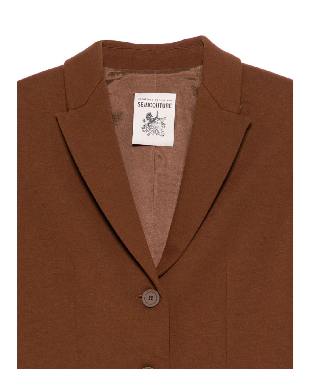 SEMICOUTURE Коричневый жакет/пиджак, фото 3